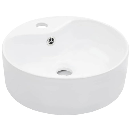Vidaxl wastafel met overloop 36x13 cm keramiek wit
