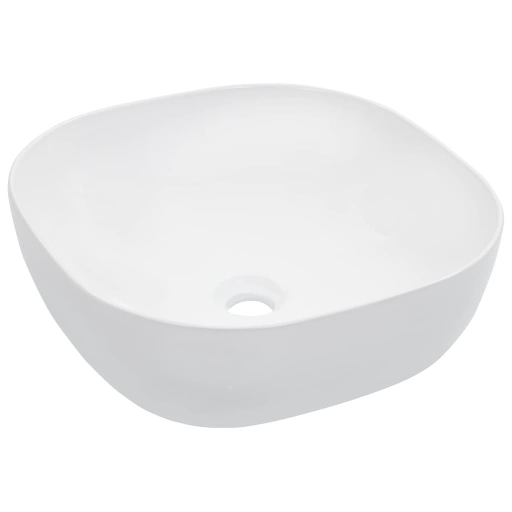 Vidaxl Washbasin 42.5x42.5x14,5 cm keramična bela