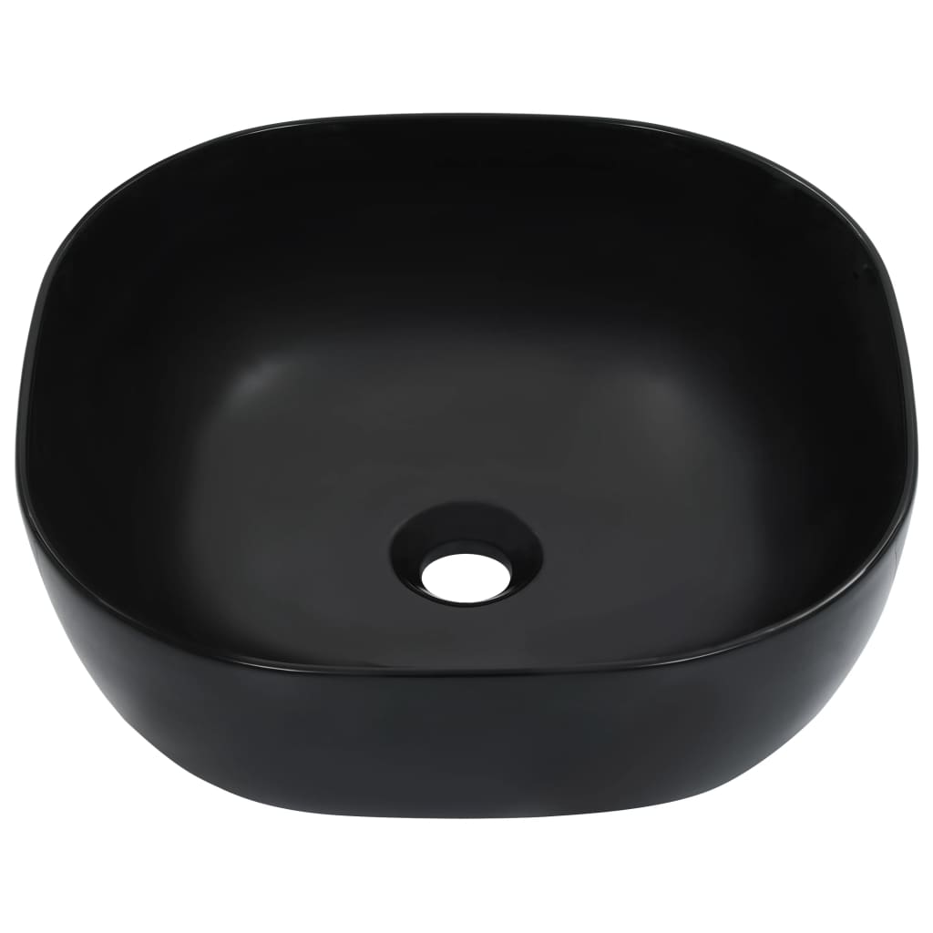 Vidaxl Washbasin 42.5x42.5x14,5 cm keramična črna