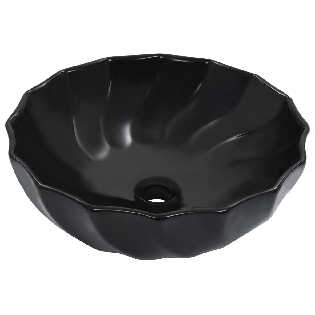 Vidaxl Washbasin 46x17 cm keramična črna