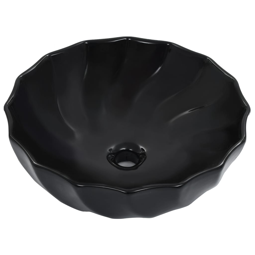 Vidaxl Washbasin 46x17 cm keramična črna