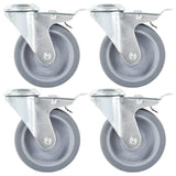 Vidaxl swivel wheels with bolt holes and double brakes 4 pc 100 mm