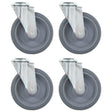 Vidaxl zwenkwielen met boutgaten 4 st 125 mm