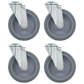 Vidaxl zwenkwielen met boutgaten 4 st 125 mm