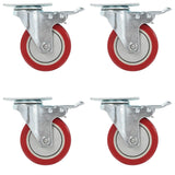 VidaXL swivel wheels with double brakes 4 pc 100 mm