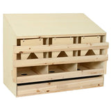 Vidaxl kippenlegkast 3 compartimenten 93x40x65 cm massief grenenhout
