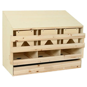 Vidaxl kippenlegkast 3 compartimenten 93x40x65 cm massief grenenhout