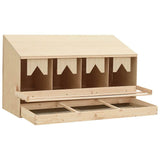 Vidaxl kippenlegkast 4 compartimenten 106x40x59 cm massief grenenhout