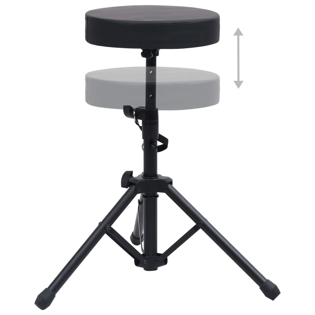 Tabouret de tambour vidaxl ajusté rond noir