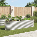 Vidaxl plantenbak verhoogd 320x80x81 cm gegalvaniseerd staal zilver