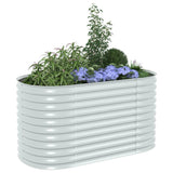 Vidaxl Planter je dvignil 160x80x81 cm pocinkano jekleno srebro