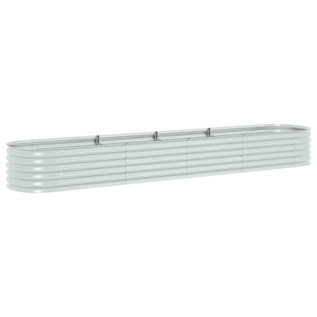 Vidaxl Planter Insertar 400x80x44 cm de acero galvanizado de plata