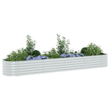 Vidaxl Planter Insertar 400x80x44 cm de acero galvanizado de plata