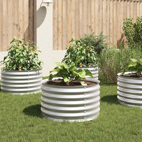 Vidaxl plantenbak verhoogd 80x80x44 cm gegalvaniseerd staal zilver