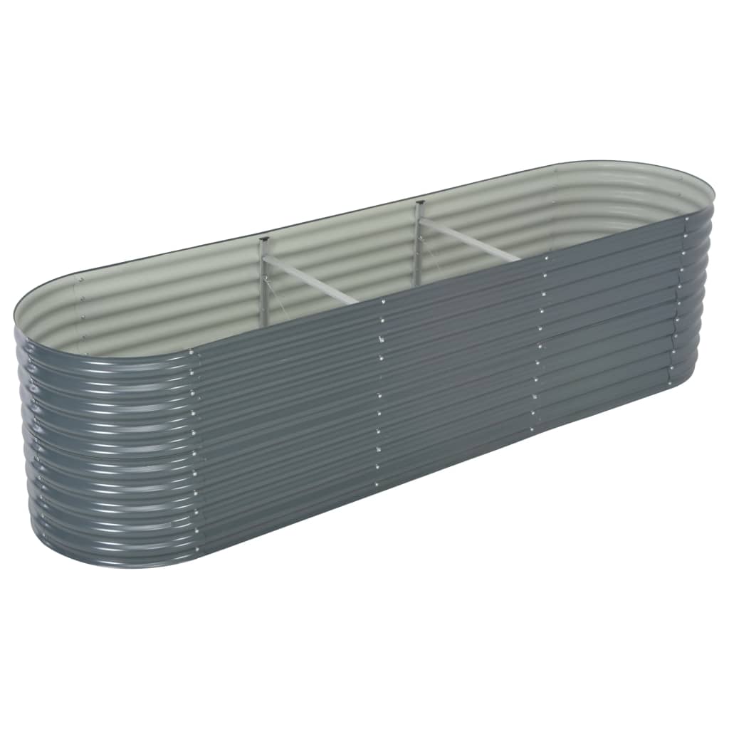 Vidaxl Planter an 320x80x81 cm galvaniséiert Stol Grey