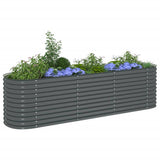 Vidaxl Planter an 320x80x81 cm galvaniséiert Stol Grey