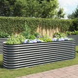 Vidaxl Planter an 320x80x81 cm galvaniséiert Stol Grey