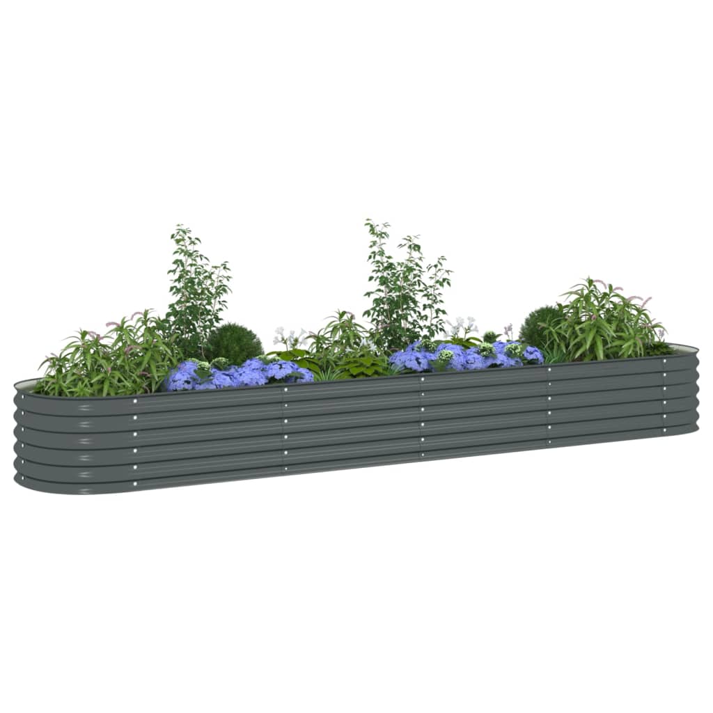 INSERT PLANTER VIDAXL 400x80x44 cm Gray en acier galvanisé