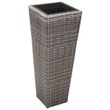 Vidaxl Planters podniósł 3 St Poly Rattan Grey