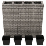 Vidaxl Planter hevet med 4 potter Poly Rattan Grey