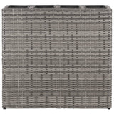 Vidaxl Planter uppvuxen med 4 krukor Poly Rattan Gray