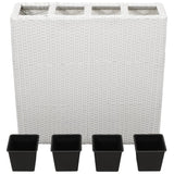 Plantador Vidaxl criado con 4 macetas Poly Rattan White