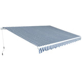 Vidaxl laifel manuell ausziehbar 450 cm blau weiß