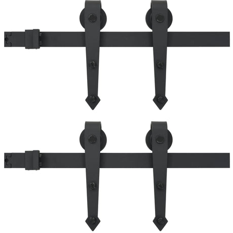 Vidaxl onderdelenset voor schuifdeur 2x183 cm staal zwart