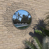 Vidaxl Garden Wall Mirror Sunburst 80 cm svart