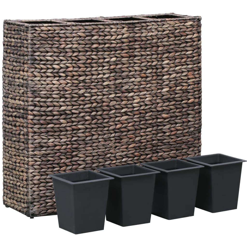 Vidaxl Planter huet mat 4 Pots Waasserhändler Brown opgeworf