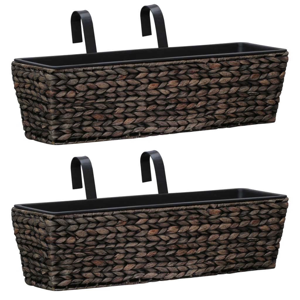 Vidaxl Planters 2 St Waterhyacint Brown