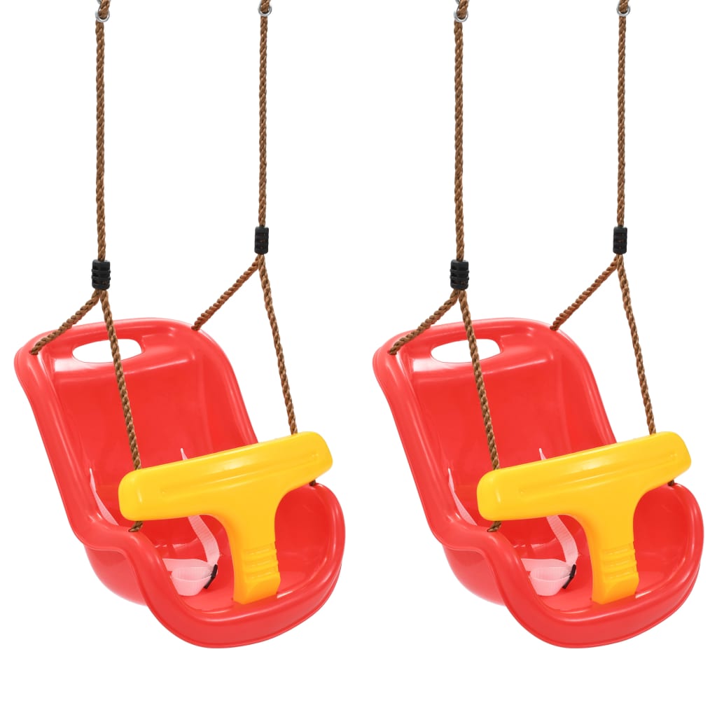 Vidaxl Baby Swings 2 STS con cinturón de seguridad PP rojo