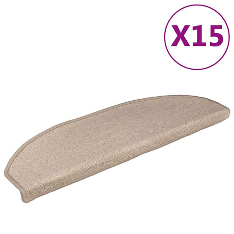 Vidaxl trapmatten 15 st 56x17x3 cm taupe halfrond
