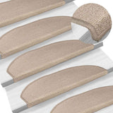 Vidaxl trapmatten 15 st 56x17x3 cm taupe halfrond
