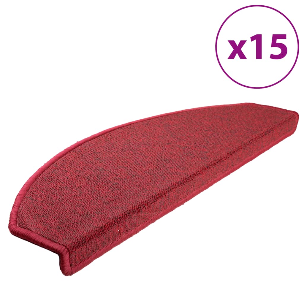 Vidaxl 15 st trapmatten 65x24x4 cm bordeauxrood