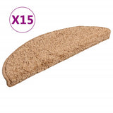 Vidaxl Stair tappetini 15 St 56x17x3 cm beige