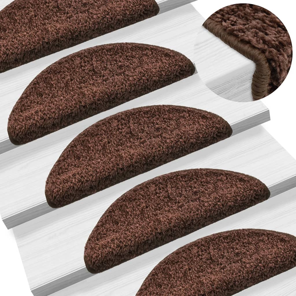 Vidaxl stair mats 15 st 56x17x3 cm brown