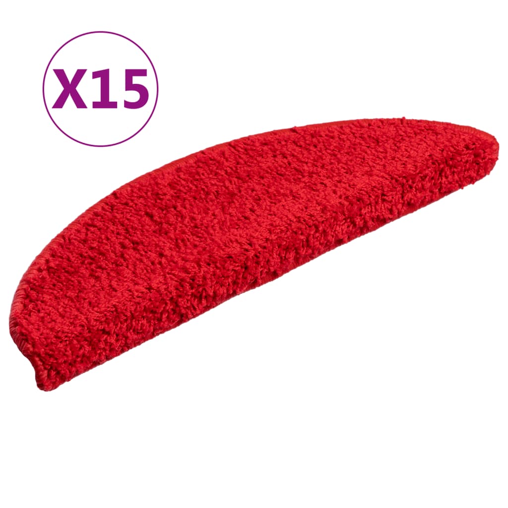 Vidaxl Stair Tappet 15 St 56x17x3 cm rosso