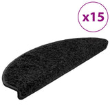 Vidaxl -Treppenmatten 15 ST 65x21x4 cm Schwarz