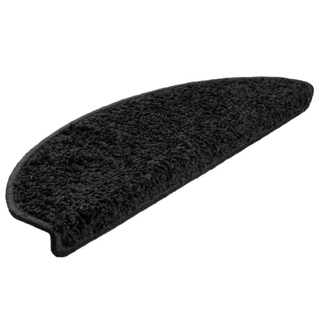 Vidaxl trapmatten 15 st 65x21x4 cm zwart halfrond groot