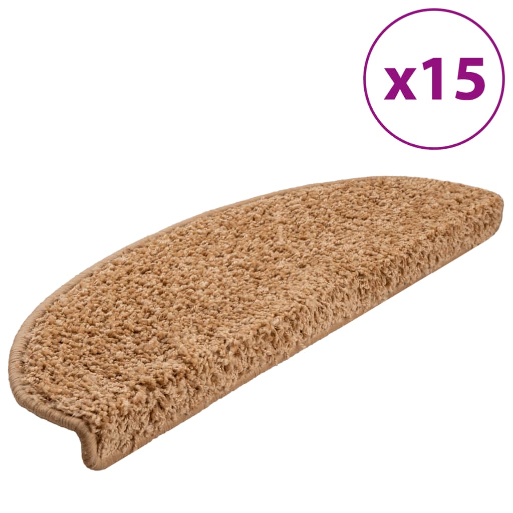 Vidaxl trapmatten 15 st 65x21x4 cm beige