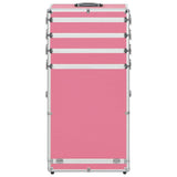 Vidaxl make-up trolley aluminium roze