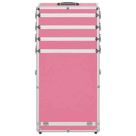 Vidaxl make-up trolley aluminium roze