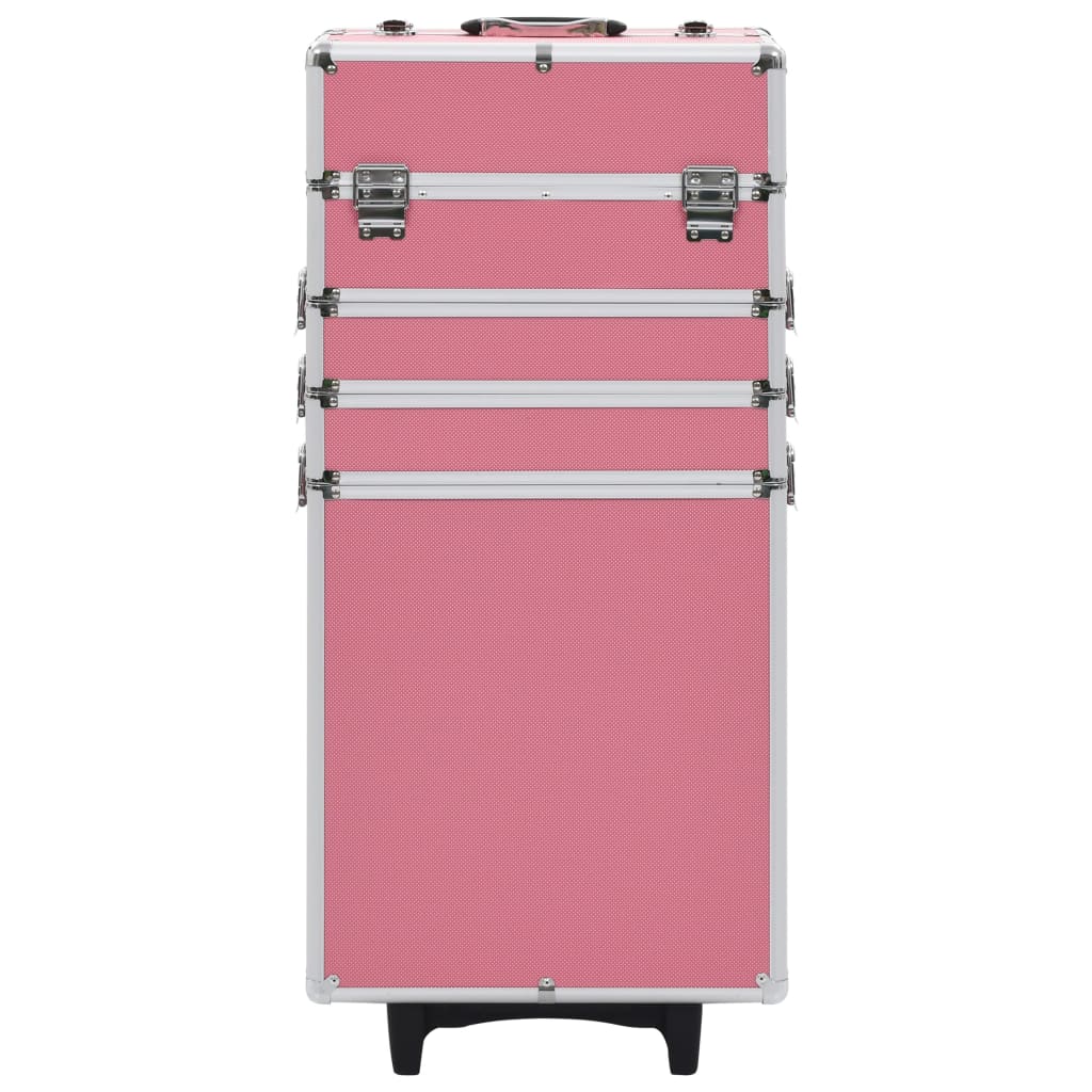 Vidaxl make-up trolley aluminium roze