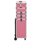 Vidaxl make-up trolley aluminium roze