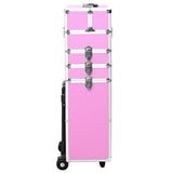 Vidaxl make-up trolley aluminium roze