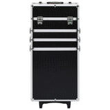 Vidaxl make-up trolley aluminium zwart met krokodillenpatroon