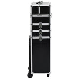 Vidaxl Makeup Trolley Aluminium Black o wzorze krokodyla