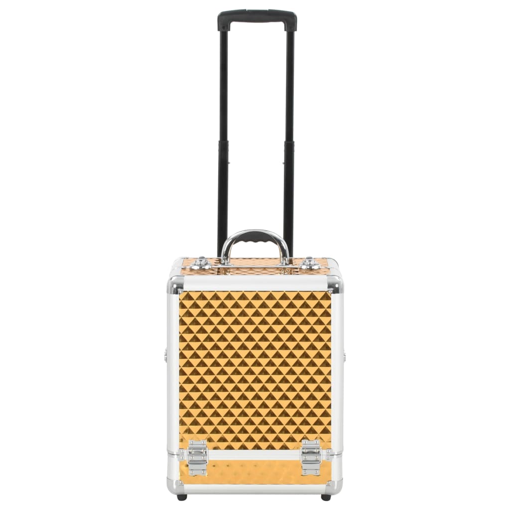 Vidaxl Makeup Trolley 35x29x45 CM Aluminium Gold Colored