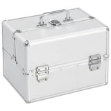 Vidaxl makeup suitcase 22x30x21 cm aluminum silver colored